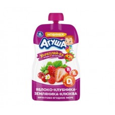 Пюре фрукт Агуша ЯбКлуЗемлКлюк 80г *10 пауч-пак