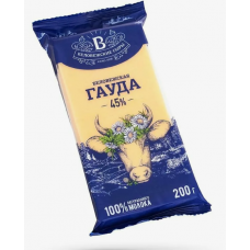 Сыр "Гауда Беловежская " м.д.ж.45% фас. 200 гр./10