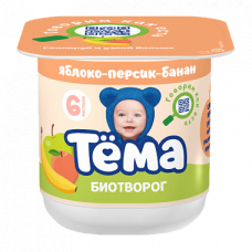 Тема Биотворог Яблоко Персик Банан 4% 95г Форм.ст. ГЛ6