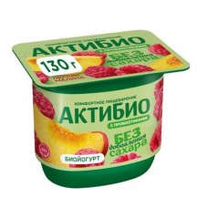 АктиБио Биойогурт безлактозный обогащ.Персик-малина 3% 130г Ф.ст. ГЛ12