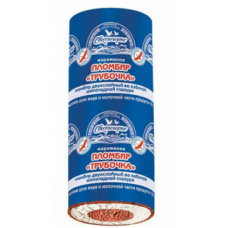 Мороженое двухслойное пломбир ванильный с шоколадом "Трубочка" 15% 80 г (упак 32)(335) код 4209 Мороженое двухслойное пломбир ванильный с шоколадом "Трубочка" 15% 80 г (упак 32)(335) код 4209