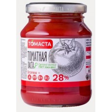 Томатная паста ГОСТ 270 г ТМ ТОМАСТА сух.вещ. 25-28% (12 шт/кор), стеклобанка