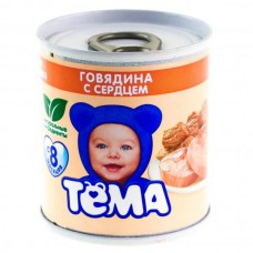 Тема пюре мясное Говядина с сердцем 90г Ж/б ГК12