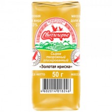 Сырок творож глазированный в карамельной глазури "Золотая ириска" 23% 50 г (t -18 C)(упак 12)(444) Сырок творож глазированный в карамельной глазури "Золотая ириска" 23% 50 г (t -18 C)(упак 12)(444)
