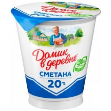 Сметана Домик в деревне 20% 300 гр*8 моностакан Сметана Домик в деревне 20% 300 гр*8 моностакан