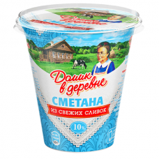 Сметана Домик в деревне 10% 300 гр*8 моностакан Сметана Домик в деревне 10% 300 гр*8 моностакан