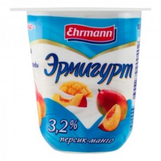 Эрмигурт молочный 3,2% 4х100г Продукт йогуртный пастеризованный с персиком и манго (ГК 24)