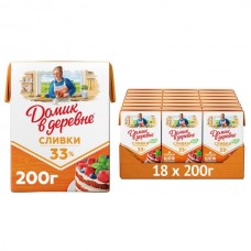 Сливки стер.Домик в деревне 33% 200 гр*18