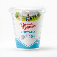 Сметана Домик в деревне 15% 300 гр*8 моностакан