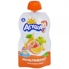 Пюре фрукт Агуша Мультифрукт  90 гр*10 пауч-пак