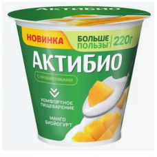 АктиБио Биойогурт обогащенный Манго 3% 220г Ф.ст. ГЛ6